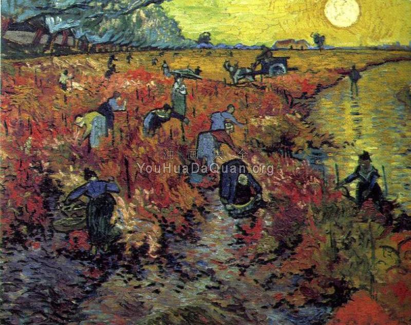 红色葡萄园 - 文森特·威廉·梵高